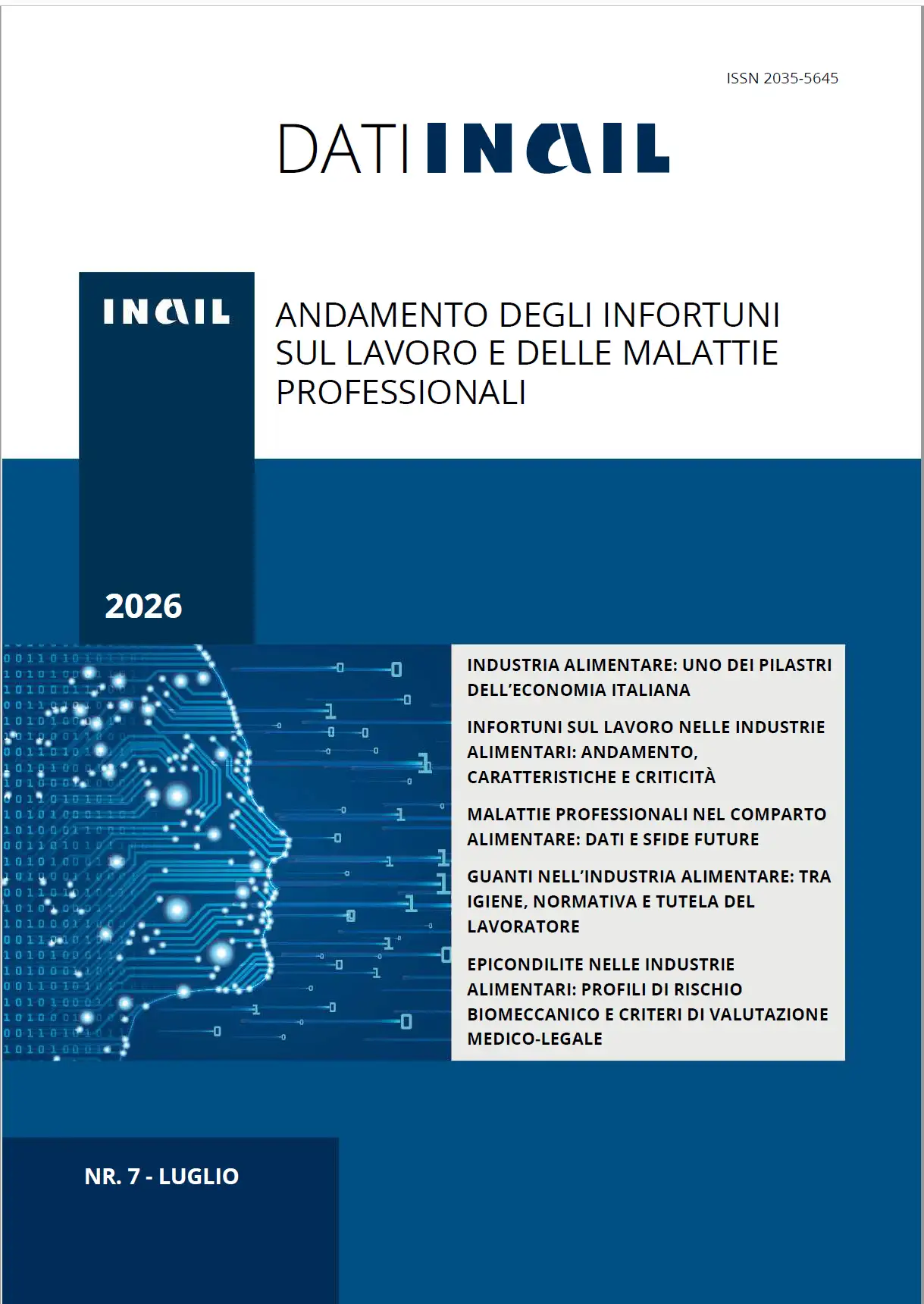 Dati INAIL n. 7/2026 / Industria alimentare Dati INAIL n. 7/2026 / Industria alimentare